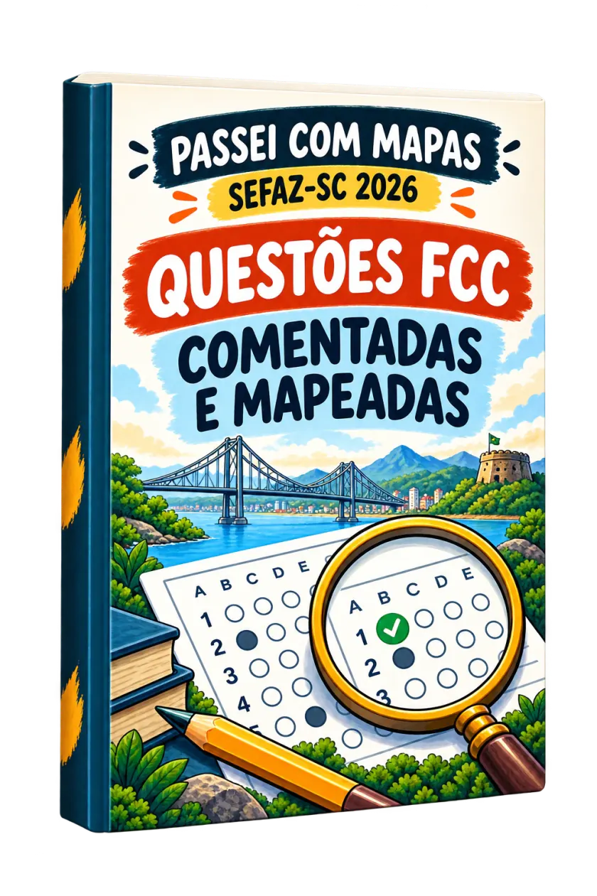 Mockup do bônus Questões FCC Comentadas e Mapeadas